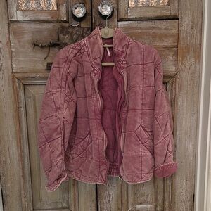 Free People Quilted Pink Jacket